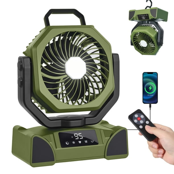 Ventilador de camping OUTTPLY, control remoto recargable de 20000 mAh
