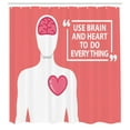 thumbnail image 3 of Ambesonne Saying Shower Curtain, Human with Words, 69"Wx75"L, Coral Dark Pink White, 3 of 5