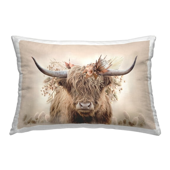 Stupell Industries Peachy Pastel Cattle Decorative Printed Throw Pillow Design by Reinders.