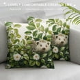 thumbnail image 3 of Qinduosi Spring Forest Animals Throw Pillow Covers Inch Rabbit Green Leaves Decorative Pillows Soft Velvet Cushion Cases for Couch Sofa Bed Home Decor Set of, 3 of 5