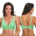 thumbnail image 3 of Curve Muse Women's Plus Size Unlined Underwire Lace Bra with Cushion Straps-2PK-WHITE,GREEN-40C, 3 of 7
