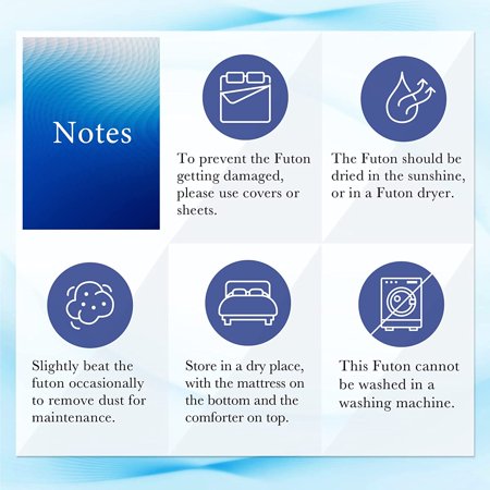 FULI Japanese Futon Floor Mattress, Foldable & Portable Shiki Futon Shikibuton (White, Twin)