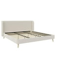 thumbnail image 5 of Novogratz Holly Upholstered Wingback Bed, King, Ivory Velvet, 5 of 20
