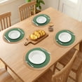 thumbnail image 3 of Farmhouse Placemats Set of 6 Woven Placemats for Dining Table Decor, Washable Kitchen Table Mat for Holiday Green 15inch, 3 of 6