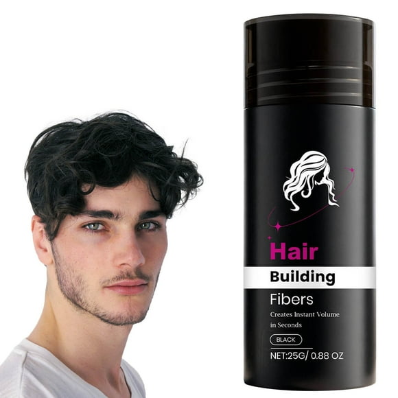 Polvo para cabello con fibras de queratina que espesan el cabello para la caída o el adelgazamiento del cabello. Cobertura de 5 segundos para hombres y mujeres. 25 g por unidad.