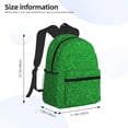 thumbnail image 4 of Lsque Green Sparkling Shiny Classic Casual Backpack - Large Capacity Water-Resistant Backpack for School, Work, Travel, and Outdoor Activities, 4 of 8