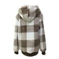 thumbnail image 3 of Womens Hoodies Quarter Zip Up Plaid Print Long Sleeve Hooded Sweatshirts Fall Winter Casual Fashion Jackets, 3 of 3