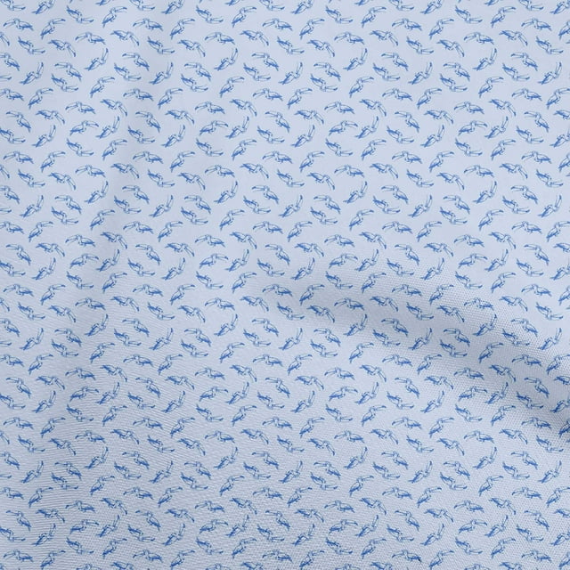 oneOone Georgette Viscose Medium Blue Fabric Toucan Craft Projects Decor Fabric Printed By The Yard 42 Inch Wide
