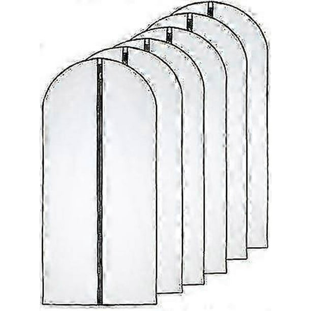 Moth Proof Garment Bags 60 X 100cm(24' X 40') Black Side Breathable Clear Full Zipper Bags For Clothes Storage(pack Of 6) f74