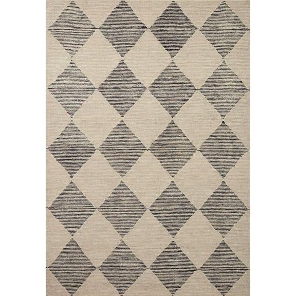 Chris Loves Julia x LoloiFrancis Beige / Charcoal 5'-0" x 7'-6" Area Rug