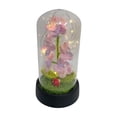 thumbnail image 2 of Handmade Crochet Flower Night Light, LED Knitted Flower Lamp Dome, Warm Glow Bedroom Desktop Decor Gift For Women Mom Girls Birthday, 5.12x2.76x2.76 Inch, 2 of 7
