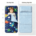thumbnail image 2 of Wake In Cloud - Toddler Nap Mat with Pillow and Blanket, 100% Cotton Fabric, for Ages 3 Plus in Daycare Kindergarten Preschool, Roll Up Sleeping Bag, (Style#1), 2 of 7