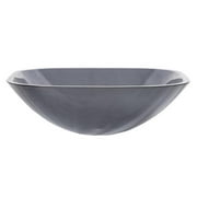 Eden Bath EB-GS58 Square Glass Vessel Sink in Onyx Black with Rounded Corners