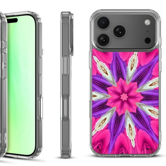 For iPhone 17 Pro Shockproof Protective Phone Case, by OneToughShield - Kaleidoscope Rose
