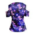 thumbnail image 2 of Pntutb Womens Plus Size Broken Floral Print Loose V-Neck Short Sleeve Tunic Shirt Blouse Tops, 2 of 6