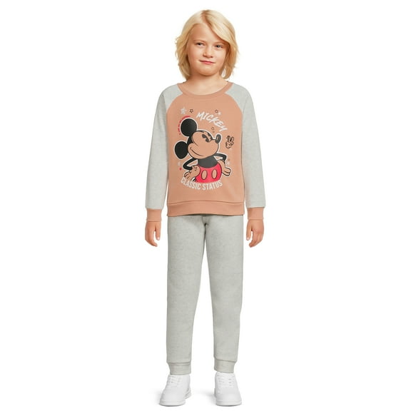 Disney Mickey Mouse Boys Crewneck Pullover and Joggers, 2-Piece Set, Sizes 4-7