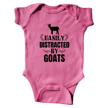 

Inktastic Easily Distracted by Goats Gift Baby Boy or Baby Girl Bodysuit