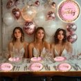 thumbnail image 4 of 24 Pz Plato Cartón Premium Pastelero Happy Birthday Hb Rosa Confeti Oro, 4 of 4
