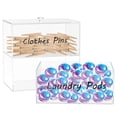 thumbnail image 4 of Dryer Sheet Holder with Drawer and Lid Acrylic Dryer Sheet Container 2-Tier Laundry Pod Container with 4 Label Decals Clear Dryer Sheet Laundry Pods Container Box for Dryer Balls Clothes Pins, 4 of 10