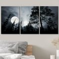thumbnail image 3 of wall26 - Full Moon in The Forest - Canvas Art Wall Art - 16"x24"x3 Panels, 3 of 5