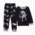 thumbnail image 2 of masbird Girls Boys Pajamas Cotton Toddler Clothes Set Cute Graphic Long Sleeve 2 Piece Kids Pjs Fall Winter Sleepwear for 6-24 Months 2t 3t 4t 5t 6t 7t 8t 9t Children(Black,2-3 Y), 2 of 4