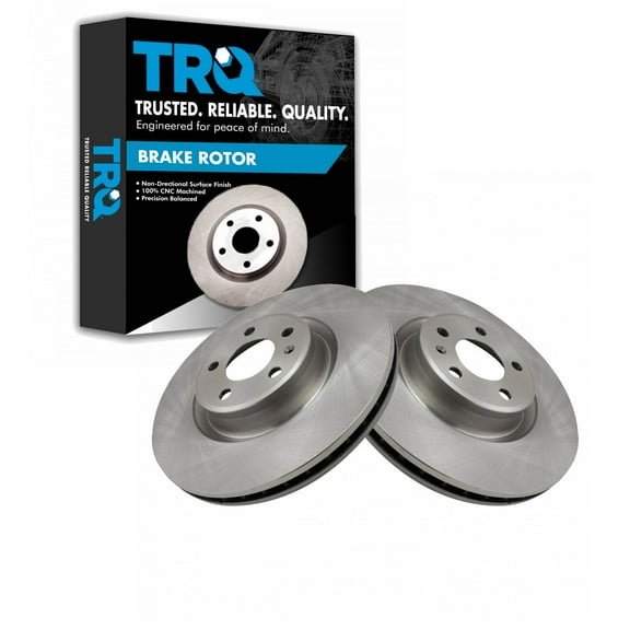 TRQ Front Brake Rotors Set Vented Fits Select 2017-2020 Audi A4 A4 allroad A4 Quattro 2018-2020 A5 Quattro A5 Sportback 2019-2020 A6 Quattro Q5
