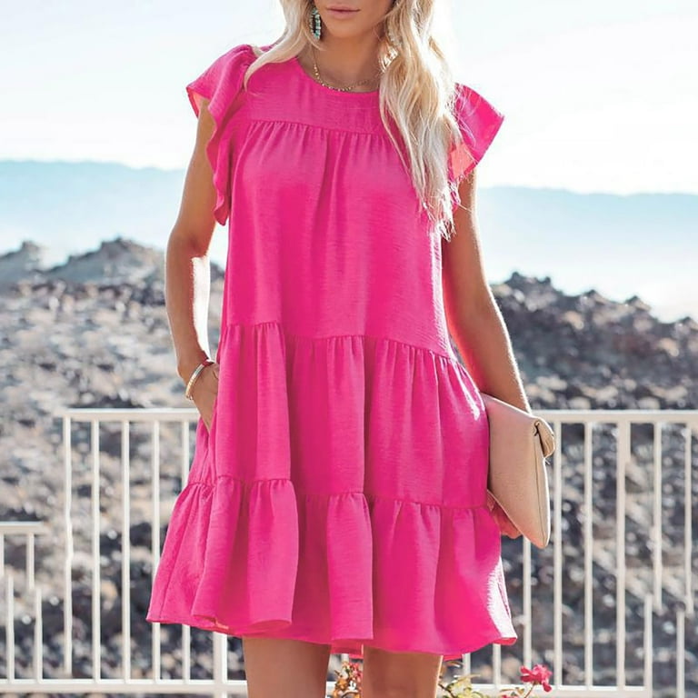 Hot pink flowy dress 2025
