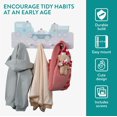 thumbnail image 4 of Kids Coat Hooks Rack Wooden Hanger Rail with Pegs Wall Mounted Children&#s Coat Rack with Hooks Cute Animals Design, 4 of 6