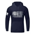 thumbnail image 5 of XADYUY USA Hoodie Men for Men USA Flag Print Patriotic Sweatshirts Vintage Western Aztec Long Sleeve Pullover Top Casual Tactical Hooded Sweater with Pockets,Black 2XL, 5 of 8