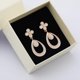 thumbnail image 5 of Pendientes colgantes Mytys Flower Waterdrop para mujer, con piedra de ojo de gato, chapados en oro rosa., 5 of 5