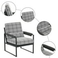 thumbnail image 3 of Zimtown Mid-Century Retro Armchair, Modern Upholstered Lounge Chair, Fabric Accent Chair with Sturdy Metal Frame Boundstooth and Dark Gray, 3 of 14