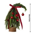 thumbnail image 2 of Christmas Decorations, Tabletop Artificial Christmas Tree with Wooden Base, Real Touch Norfolk Pine Small Christmas Tree with Red Bauble, Desktop Xmas Tree for Home, Office, Party, Holiday Decor, 2 of 5