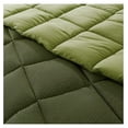 thumbnail image 6 of Fluffy Texture Striped All Season Down Alternative Bed Bedding, Cozy Reversible, Ultra Soft Plush, Luxury Brushed Microfiber Duvet Insert, Sage Olive Green Queen Size Comforter, 90x90in, 6 of 8