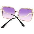 thumbnail image 3 of FEISEDY Women Oversized Square Sunglasses Pearl Design Ladies 2021 New Luxury Fashion Big Shades B2747, 3 of 14