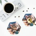 thumbnail image 5 of Balery 6 Pcs Playful Catleather Coasters Set, Drink Table Cup Coasters For Living Room Kitchen Coffee Decor, 5 of 9