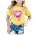 thumbnail image 3 of Hiijoy Big Girls T Shirt Valentine's Day Heart Print Short Sleeve T-Shirt Graphic Tee, 3 of 3