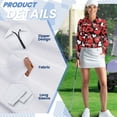 thumbnail image 5 of Uorisanigo Love Heart Women's Golf Top Fashionable Relaxed Long Sleeve Golf Polo Shirts for Women Soft Comfortable Quick Dry Workout Tops with Zipper Size XS, 5 of 7