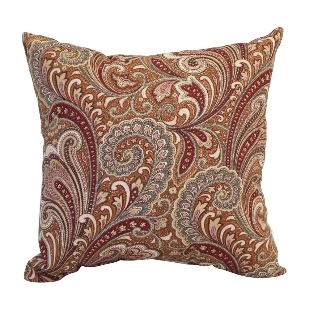 Blazing Needles Square Outdoor Throw Pillow, 17", Merona Cinnabar 4 Count