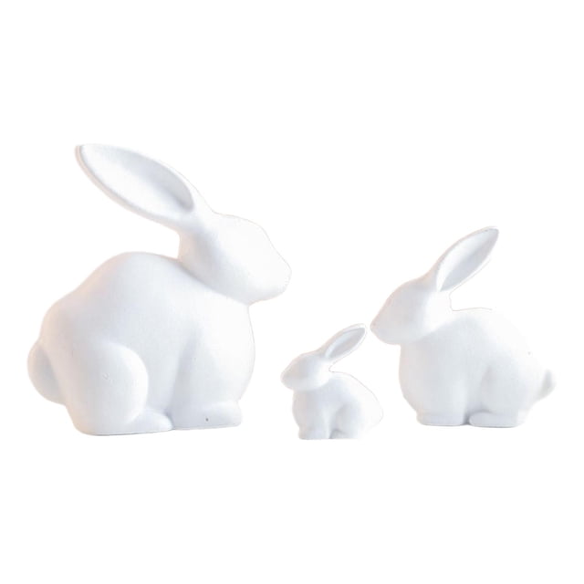 3 Figuras de Conejo de Pascua, Esculturas de Animales, Adornos Decorativos de Mesa para La Entrada Del Hogar, Estanterías Y Dormitorios.