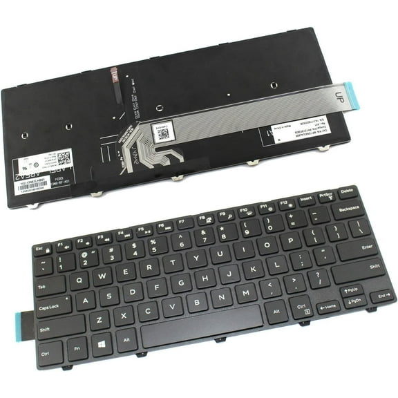 New Laptop Backlit Keyboard Replacement for Dell Inspiron 14-3000 3441 3442 3452 3443 3445 3451 3458 3459 3446 3447 Series 14-5000 5442 5445 5446 5447 5451 14 7437 7447 5452 US Layout Black Color