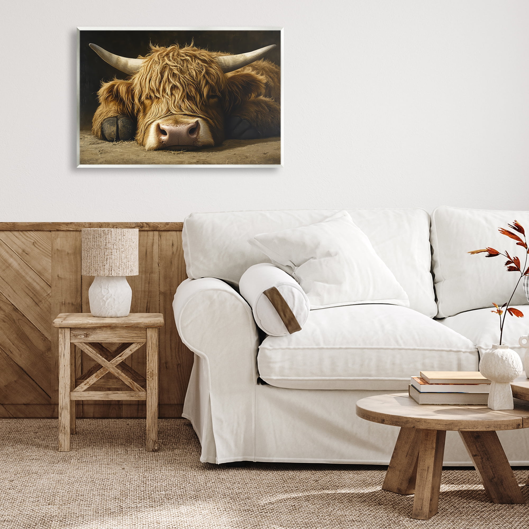 Stupell Industries Sleeping Highland Cow & Hoof Wall Plaque Art, design by The Wands Want