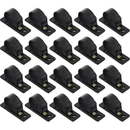 

20pcs Self- adhesive Cable Ties Cable Straps Organizer Reusable Cord Keeper Holder TV Wire Management Clamps for Earphones Earbuds Headphones Tablet Supplies Black Headphone Organizer