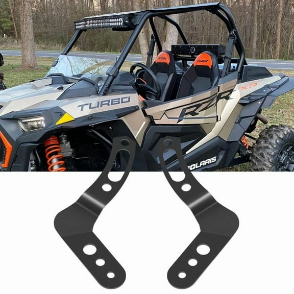 Nilight 2PCS 30-32 inch Upper Led Light Bar Roof Mount Brackets for UTV POLARIS RZR 900 1000 800, Black