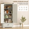thumbnail image 4 of HOMCOM 69" Tall Kitchen Storage Cabinet with Adjustable Shelves, Cream White, 4 of 10