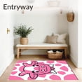 thumbnail image 3 of ODIKA 4'x6' Machine Washable Non-Slip Area Rug, Whimsical Dairy Beast Artistic Patterned Surface High Traffic Rug with Pad, Pink, 681334, 3 of 8