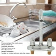 thumbnail image 3 of Basin Mixer Tap, Deck Plate Design 2 Handle Sink Faucet Compact Silver  for Bathroom, 3 of 8