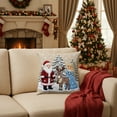 thumbnail image 5 of HomeDM Christmas Pillow Covers 18" x 18" Winter Holiday Decorations Santa Claus Rustic Throw Cushion Case for Sofa Couch Home Decor Single Piece, 5 of 7