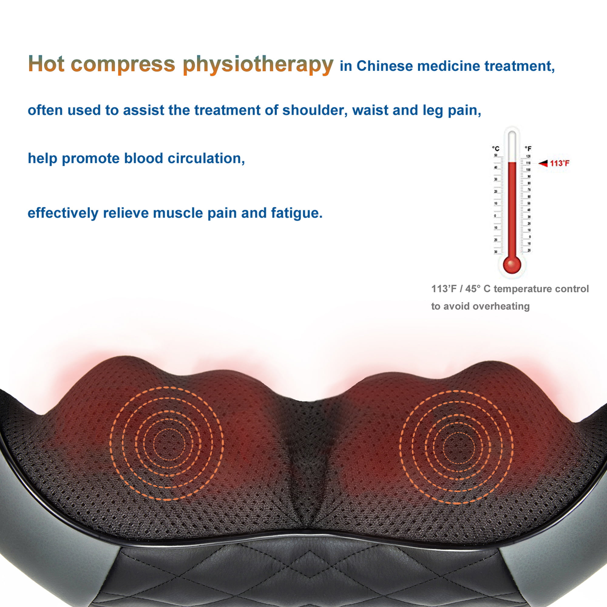 Medcursor Neck and Shoulder Massager with Heat, Electric Shiatsu Back  Massage Device, Portable Deep Tissue 3D Kneading Pillow for Muscle Pain  Relief at Home, Office, Car, Ideal Gifts 