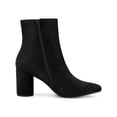 thumbnail image 3 of BLISSFUL STEP Women's Pointy Toe Side Zip Block Heel Ankle Boots Black 6.5, 3 of 7