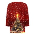 thumbnail image 5 of Craaazy Women's Casual Christmas Shirts V-Neck 3/4 Sleeve Fashion Tops Gifts, 5 of 5